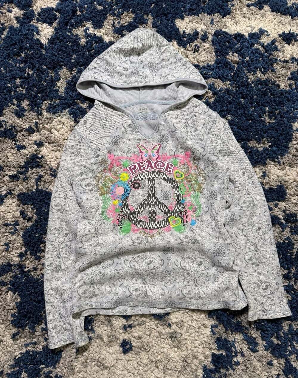 The Children's Place Peace Sign Hoodie, Size L 10/12